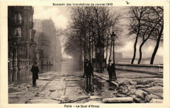 Paris Le Quai d'Orsay Inondations 1910 à Paris
