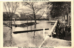 Paris Le Pont des Saints-Peres Le Port Saint-Nicolas Inondations 1910 à Paris