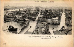 Paris vue prise de la Tour de l'Horloge Inondations 1910 à Paris