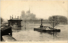 Paris Le Quai Montebello Inondations 1910 à Paris