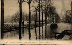 Carte postale ancienne Inondations de Paris (Janvier 1910) - Le Quai de Grenelle
                                                                     à Paris 15e
                                