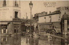 Carte postale ancienne Crue de la Seine - La rue Gros - Le 29 Janvier 1910
                                                                     à Paris 16e
                                