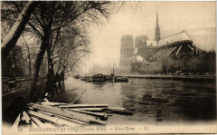 Carte postale ancienne Paris N.-D. Inondations 1910
                                                                     à Paris
                                