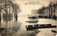 Crue de la Seine - Quai de Billy - 28 Janvier 1910 à Paris 16e