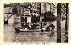Paris Boulevard de la Bastille Inondations 1910 à Paris