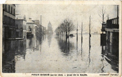 Carte postale ancienne Paris inondé (janvier 1910) - Quai de la Rapée
                                                                     à Paris 12e
                                