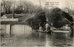 Carte postale ancienne Crue de la Seine - Quai de Passy - Le 30 Janvier 1910
                                                                     à Paris 16e
                                