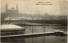 Carte postale ancienne Crue de la Seine - Le Pont Du Trocadero
                                                                     à Paris 7e
                                