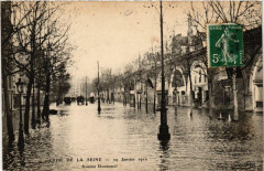 Paris Avenue DauMESNIL Inondations 1910 à Paris