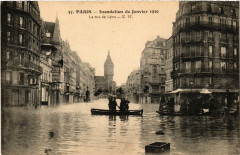Inondation de Janvier 1910 - La rue de Lyon à Paris 12e