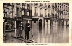 Paris Quai des Grands Augustins Inondations 1910 à Paris