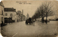 Carte postale ancienne Crue de la Seine - Quai de la Rapée
                                                                     à Paris 4e
                                