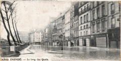 Paris le long des Quais Inondations 1910 à Paris