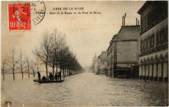 Carte postale ancienne Crue de la Seine - Quai de la Rapée vu du Pont de Bercy
                                                                     à Paris 12e
                                