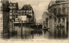 Inondations de Paris (Janvier 1910) - Boulevard Diderot angle de la rue de Bercy à Paris 12e