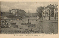 Carte postale ancienne La Seine a travers Paris - La Seine en amont de la Cité
                                                                     à Paris 5e
                                