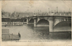 Carte postale ancienne Pont et Place de la Concorde
                                                                     à Paris 7e
                                