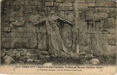 Carte postale ancienne Square du Père-Lachaise - Le Mur, par Moreau-Vauthier (Détail)
                                                                     à Paris 20e
                                
