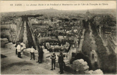 Les Avenues Hoche et de Friedland et Montmartre vues de l'Arc de Triomphe de l'Etoile à Paris 16e