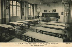 Carte postale ancienne Ecole Supérieure Paul-Bert - Une salle de dessin
                                                                     à Paris 14e
                                