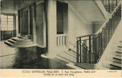 Carte postale ancienne Ecole Supérieure Paul-Bert - Entrée de la Salle des Fêtes
                                                                     à Paris 14e
                                