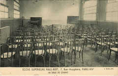 Carte postale ancienne Ecole Supérieure Paul-Bert - La Salle de Chant
                                                                     à Paris 14e
                                