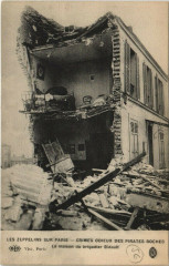 Carte postale ancienne Les Zeppelins Sur Paris La Maison du Brigadier Bidault
                                                                     à Paris
                                