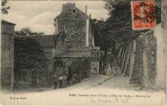 Carte postale ancienne Montmartre - Carrefour Saint-Vincent et rue des Saules
                                                                     à Paris 18e
                                