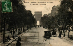 Carte postale ancienne Avenue de Wagram et l'Arc de Triomphe
                                                                     à Paris 17e
                                