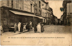 Carte postale ancienne Un coin de la rue du Mont-Cenis - Place de la vieille Eglise Saint-Pierre de Montmartre
                                                                     à Paris 18e
                                