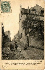Carte postale ancienne Vieux Montmartre - Rue du Mont-Cenis à la hauteur de la rue Cortot (côté Sud)
                                                                     à Paris 18e
                                