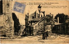 Carte postale ancienne Vieux-Montmartre - Rue du Mont-Cenis - à droite maison de Mimi Pinson
                                                                     à Paris 18e
                                