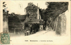 Carte postale ancienne Montmartre - Carrefour Saint-Vincent et rue des Saules
                                                                     à Paris 18e
                                