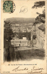 Carte postale ancienne La rue des Saules à Montmartre en 1880
                                                                     à Paris 18e
                                