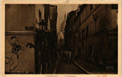 Carte postale ancienne Montmartre - La Rue Saint-Rustique
                                                                     à Paris 18e
                                