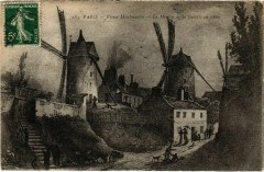 Carte postale ancienne Vieux Montmartre - Le Moulin de la Galette en 1820
																	 à Paris 18e
								