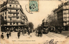Carte postale ancienne Perspective du Boulevard Barbès
                                                                     à Paris 18e
                                