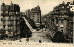 Carte postale ancienne Vue générale des Rues Lamarck et Caulaincourt
                                                                     à Paris 18e
                                