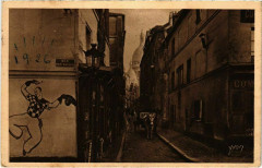 Carte postale ancienne Montmartre - La Rue Saint-Rustique
                                                                     à Paris 18e
                                