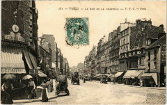Carte postale ancienne La Rue de la Chapelle
                                                                     à Paris 18e
                                