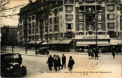 Carte postale ancienne Angle de l'Avenue de la Porte de Clignancourt
                                                                     à Paris 18e
                                