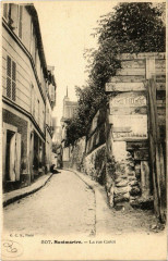 Carte postale ancienne La rue Cortot à Montmartre
                                                                     à Paris 18e
                                
