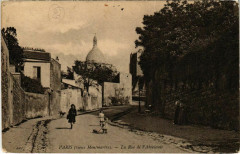 Carte postale ancienne Vieux Montmartre - La Rue de l'Abreuvoir
                                                                     à Paris 18e
                                