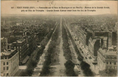 Panorama sur le Bois de Boulogne et sur Neuilly - Avenue de la Grande Armée, pris de l'Arc de Triomphe à Paris 16e