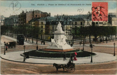 Carte postale ancienne Place de Breteuil et Monument de Pasteur
                                                                     à Paris 15e
                                