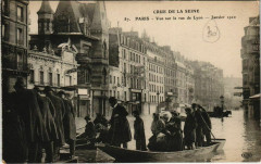 Crue de la Seine - Vue sur la rue de Lyon - Janvier 1910 à Paris 12e