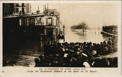 Les inondations de Paris, Janvier 1910 - Angle du Boulevard Diderot et du Quai de la Rapée à Paris 12e