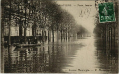 Paris 8e - Inondations, janvier 1910 - Avenue Montaigne à Paris 8e