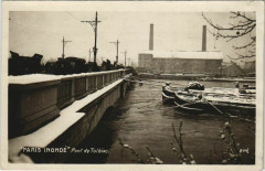 Carte postale ancienne Paris inondé - Pont de Tolbiac
                                                                     à Paris 13e
                                