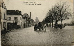 Carte postale ancienne Crue de la Seine - Quai de la Rapée
                                                                     à Paris 4e
                                
